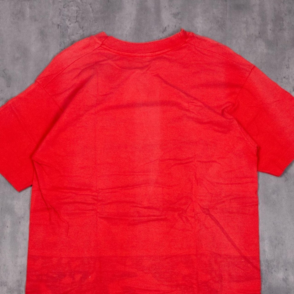 Vintage 1990's Fruit Of The Loom Pocket Blank Red Pocket Single Stitch T-Shirt - Picture 8 of 8